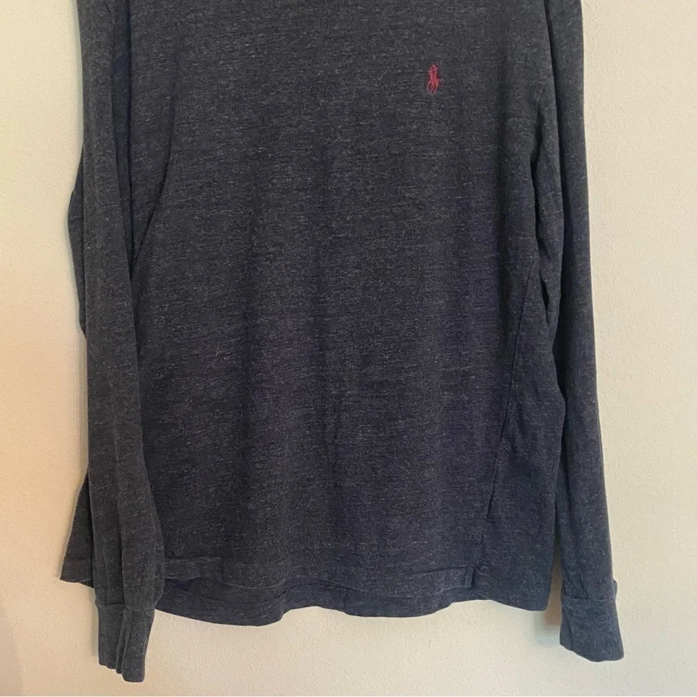 Polo Ralph Lauren Long Sleeve T-Shirt Top Size S Gray Pony Logo Preppy Casual